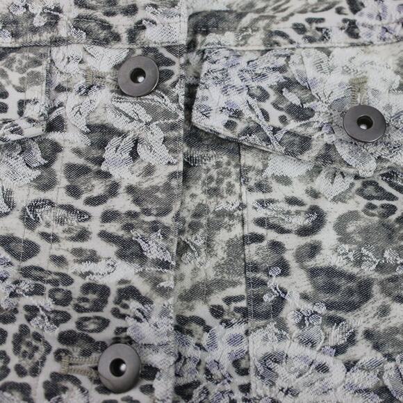 E39 by Eric Women's Jacket Animal Print Floral Gray Stretch Jacket Size 4 - Picture 11 of 11